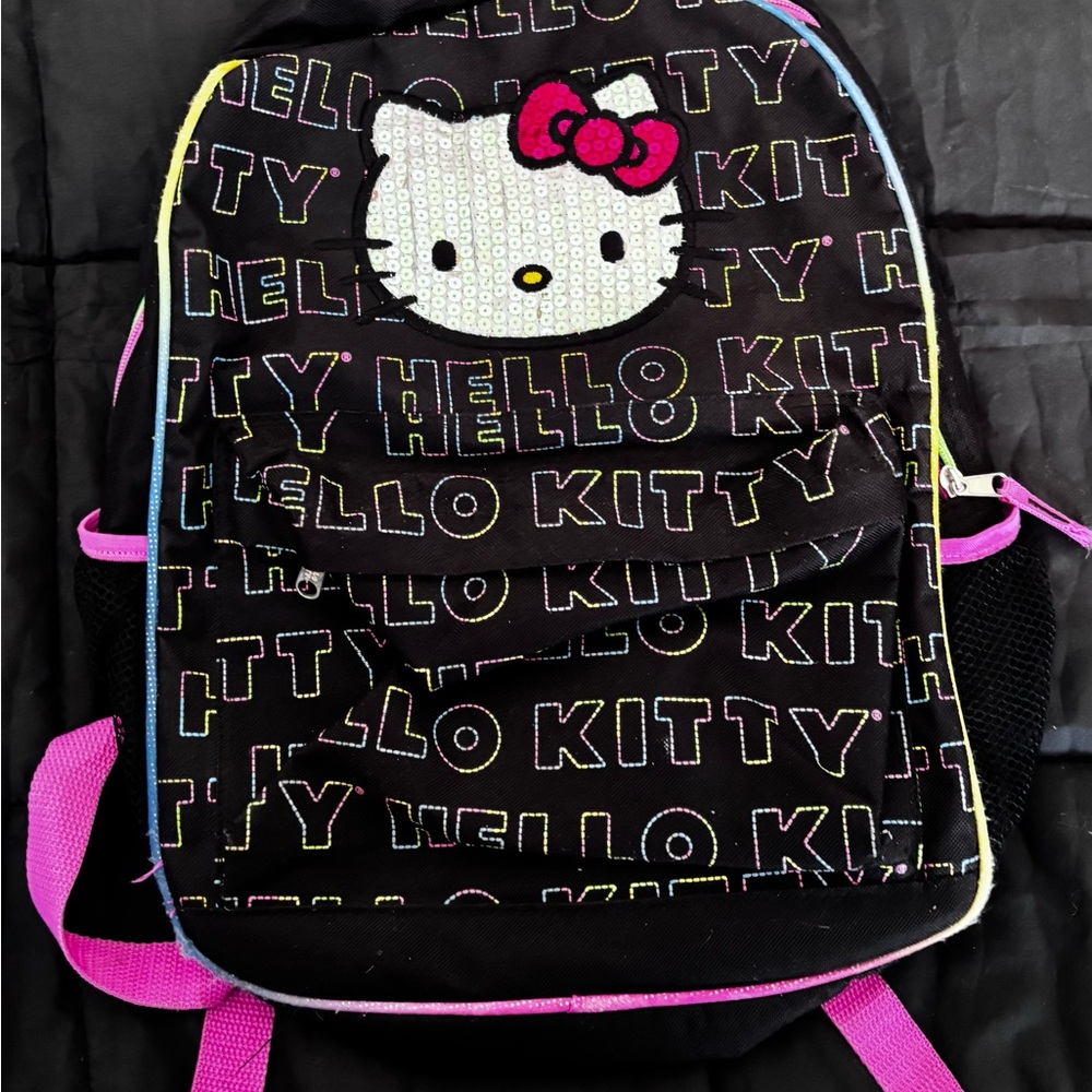 Hello Kitty Black Backpack with Pink and Yellow Accents